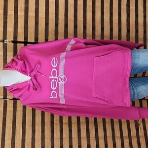 NWT!! Bebe hoodie glitter logo